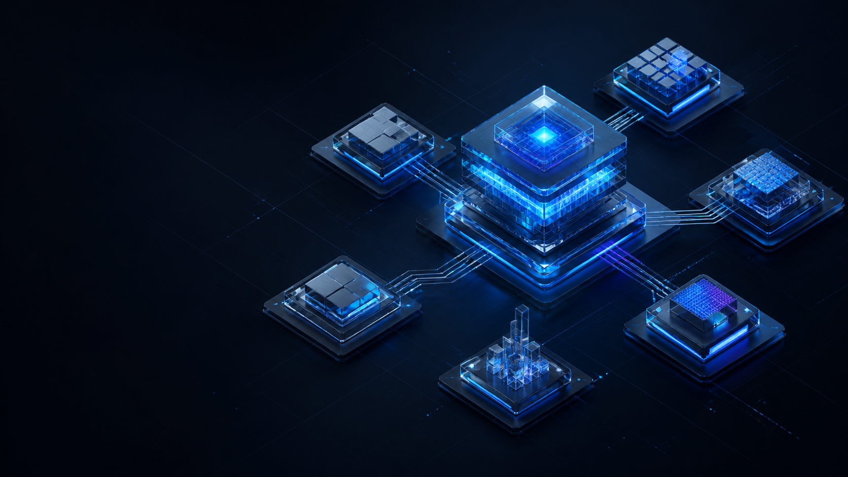 Abstract LongCoreHQ operating core connecting multiple business modules